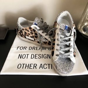Golden Goose Glitter Leopard Slide